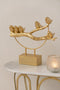 J-Line kaarshouder - theelichthouder Rand - glas - goud/tansparant - small - 2 stuks