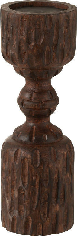 J-Line kaarshouder Zuil - hout - donkerbruin - small