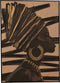 J-Line kader Afrikaanse Vrouw Strepen - schilderij - hout/canvas - bruin/zwart