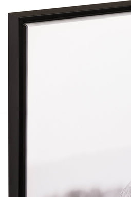 J-Line Kader Olifanten Hout/Papier Zwart/Wit