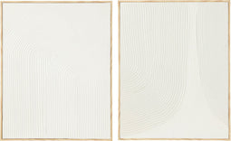 J-Line kader Textuur Abstracte Vormen - hout - wit - 2 stuks