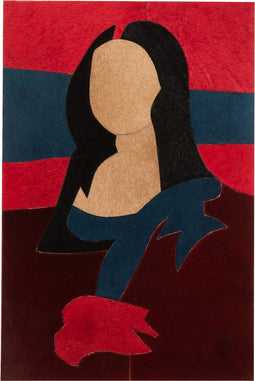 J-Line Kader Vrouw Leder Zwart/Rood/Beige