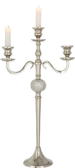 J-Line kandelaar 3 Armen Diamant - aluminium - zilver