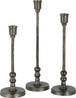 J-Line kandelaar Becca - aluminium - zwart - 3 stuks