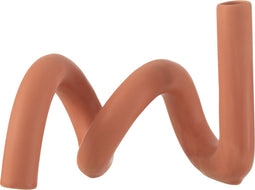 J-Line kandelaar Kronkel 1 kaars - keramiek - oranje