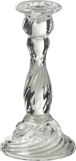 J-Line kandelaar Nono - glas - transparant - small - 2 stuks