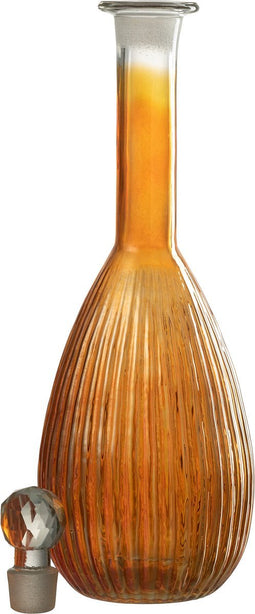 J-Line Karaf Strepen - glas - oranje