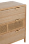 J-Line Kast 3 Lades Paulownia/Rattan Naturel