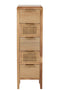 J-Line Kast Hoog 5 Lades Paulownia/Rattan Naturel