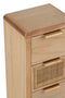 J-Line Kast Hoog 5 Lades Paulownia/Rattan Naturel