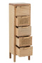 J-Line Kast Hoog 5 Lades Paulownia/Rattan Naturel