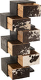 J-Line kast Koe - mango hout/bont - zwart/wit