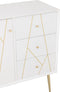 J-Line Kast Lijnen 3 Lades 1 Deur Hout/Metaal Wit/Goud