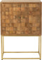 J-Line kast Nino Op Staander - metaal/mangohout - naturel/goud