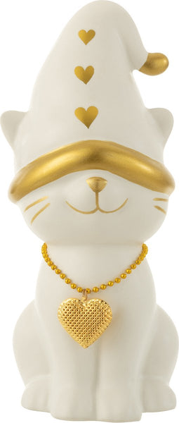J-Line Kat Hart Hat Dolomiet Wit/Goud Medium