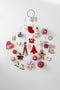 J-Line kerstbal + bessen Suiker - glas - wit/rood - small - doos van 4