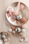 J-Line kerstbal Bloemen - glas Mat Opal - lichtroze - small - doos an 6