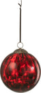 J-Line kerstbal Gevlekt - glas - rood/zwart - large - 4 stuks