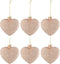 J-Line kerstbal Hart Glitter - glas - lichtroze - small - doos van 6