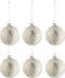 J-Line kerstbal Marmerlook - glas - wit/zilver - small - doos van 6