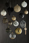 J-Line kerstbal Ovaal Plat - gedroogde hazenstaart - glas - zwart/tansparant - large - doos van 4