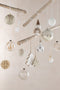 J-Line kerstbal Rond Bol 2+2 - gedroogde pampas - glas - transparant - large - doos van 4