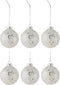J-Line kerstbal Sterretjes - glas - zilver - small - doos van 6