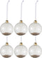 J-Line kerstbal Suiker Onderaan - glas - transparant/goud - small - doos van 6