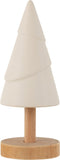 J-Line Kerstboom - hout/keramiek - wit/naturel - small