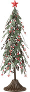 J-Line kerstboom Op Voet Blaadjes - metaal - groen/rood - small