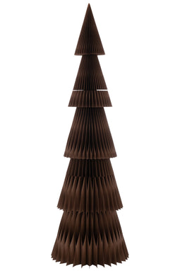J-Line Kerstboom Vouwbaar Papier Bruin Large