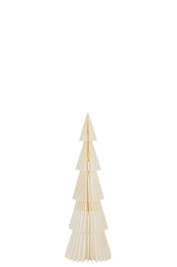 J-Line Kerstboom Vouwbaar Papier Creme Wit Small