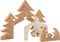 J-Line kerstdecoratie - hout - naturel/wit