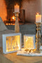 J-Line kerstdecoratie - kader 3D Winter - pvc/glas - zilver - LED lichtjes - 3 stuks