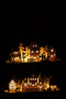 J-Line Kerstdorp - hout - naturel & wit - LED lichtjes - 2 stuks - kerstversiering voor binnen