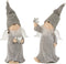 J-Line kerstfiguur Engel - polyresin - grijs - large - 2 stuks