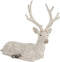 J-Line kerstfiguur Hert Liggend - polyresin - wit