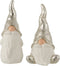 J-Line kerstfiguur Kerstman - keramiek - wit/zilver - medium - 2 stuks