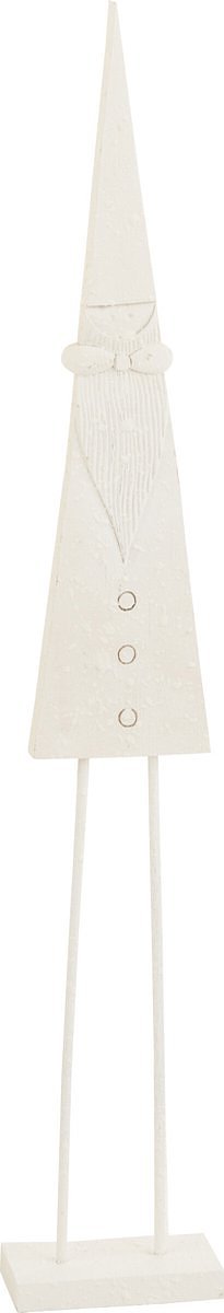 J-Line kerstfiguur Kerstman Op Voet - hout - wit - medium