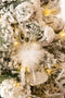 J-Line Kersthanger - pluim/glas - transparant - LED lichtjes - small - 2 stuks - kerstboomversiering