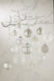 J-Line Kersthanger rendier - fluweel - wit & glitter - 2 stuks - kerstboomversiering