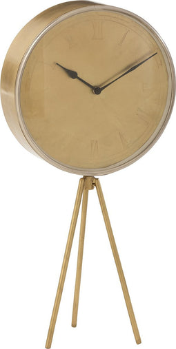 J-Line Klok Op Tripod Ijzer Goud Large