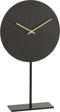 J-Line klok op voet - metaal - zwart - Ø 41 cm - woonaccessoires