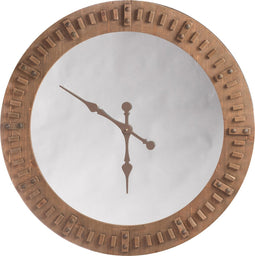 J-Line klok Spiegel - hout - naturel - large - Ø 119 cm