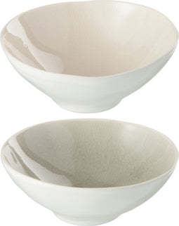 J-Line kom Apero - keramiek - taupe - small - 2 stuks