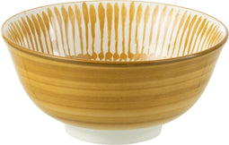 J-Line kom Jam - porselein - wit/oker - large - 2 stuks