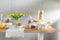 J-Line kom - keramiek - wit - small/medium/large - 3 stuks - woonaccessoires