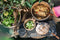J-Line kom Mango - hout - bruin/zwart - extra large