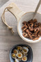 J-Line Koord kom - hout - naturel & wit - woonaccessoires