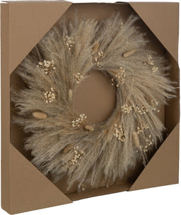 J-Line Krans Gedroogde Planten/Bloemen Naturel Large